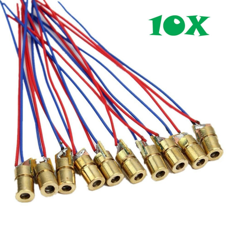 650nm 5V 5mW Red Laser Dot Diode Module Continuous Output W/ Wire Parts Set Kit