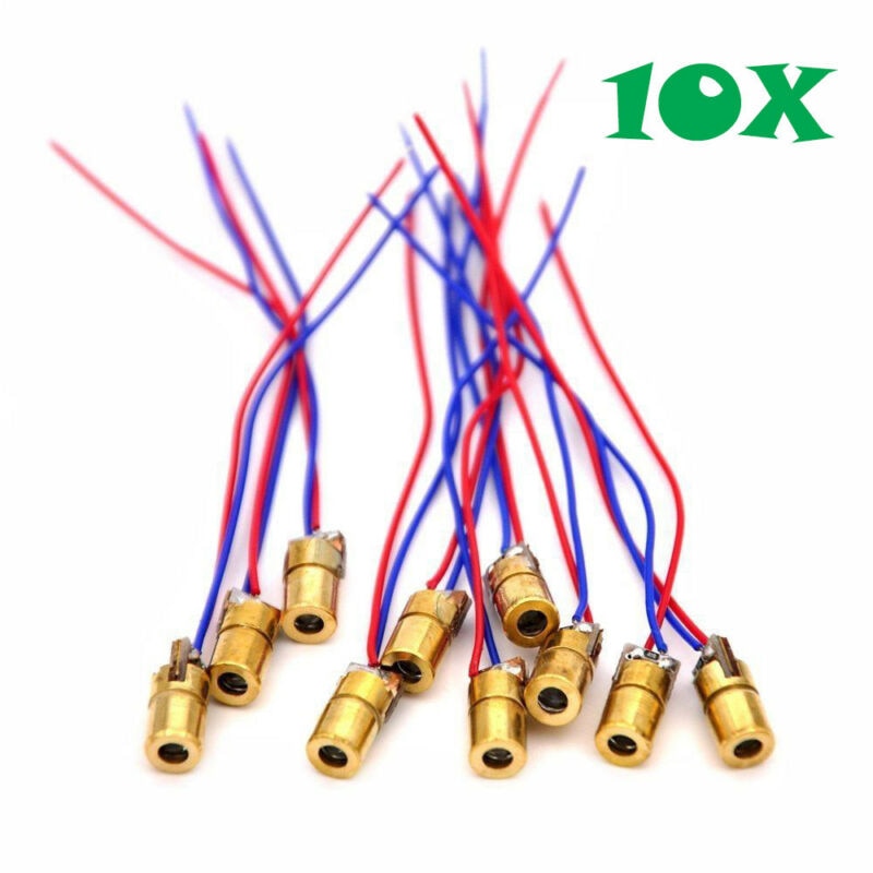 650nm 5V 5mW Red Laser Dot Diode Module Continuous Output W/ Wire Parts Set Kit