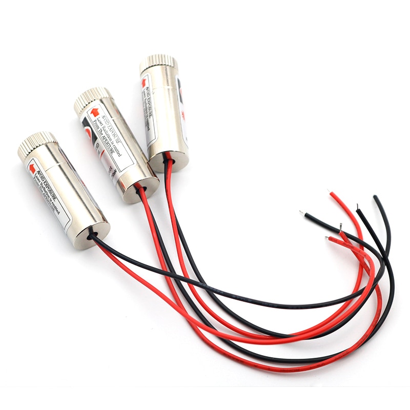 650nm 5mW Focus Adjustable Laser Head Red Cross Line Laser Diodes Module Metal Glass Lens Head Industrial Diameter 12MM