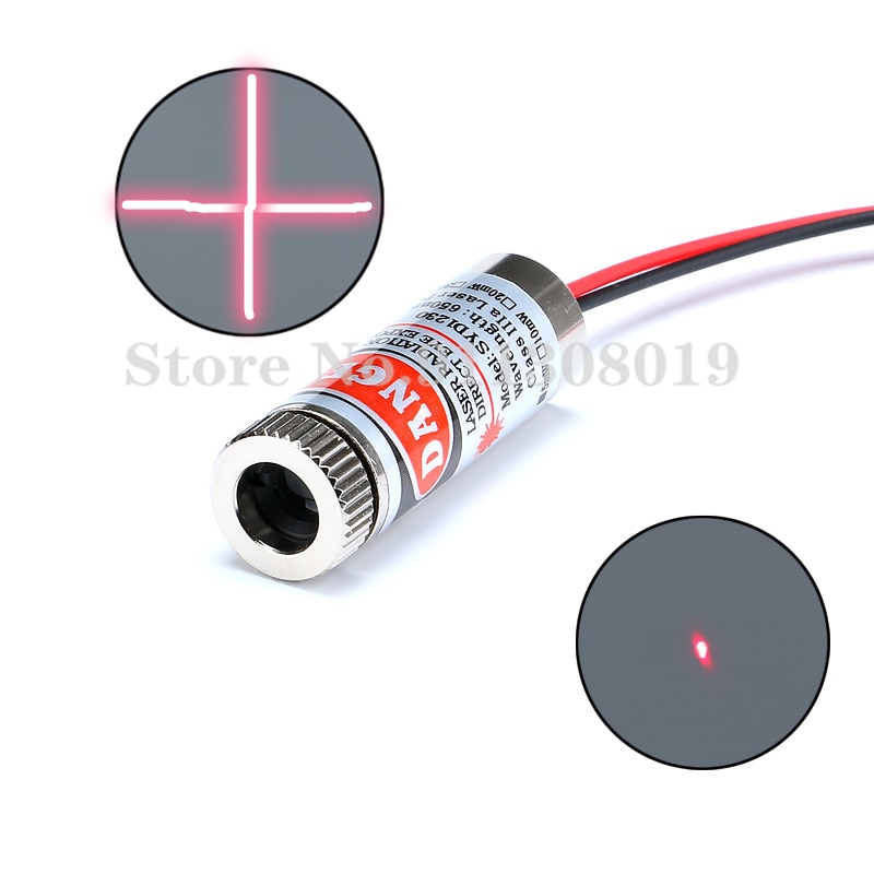 650nm 5mW Red Point / Line / Cross Laser Module Head Glass Lens Focusable Industrial Class