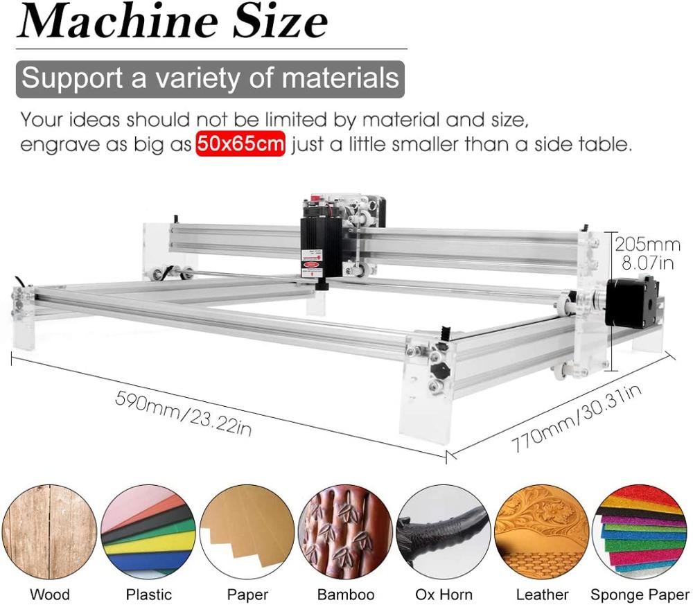 6550 Laser Engraving Machine 65*50cm work Area 15w Laser DIY Laser Engraver CNC Wood Router Machine