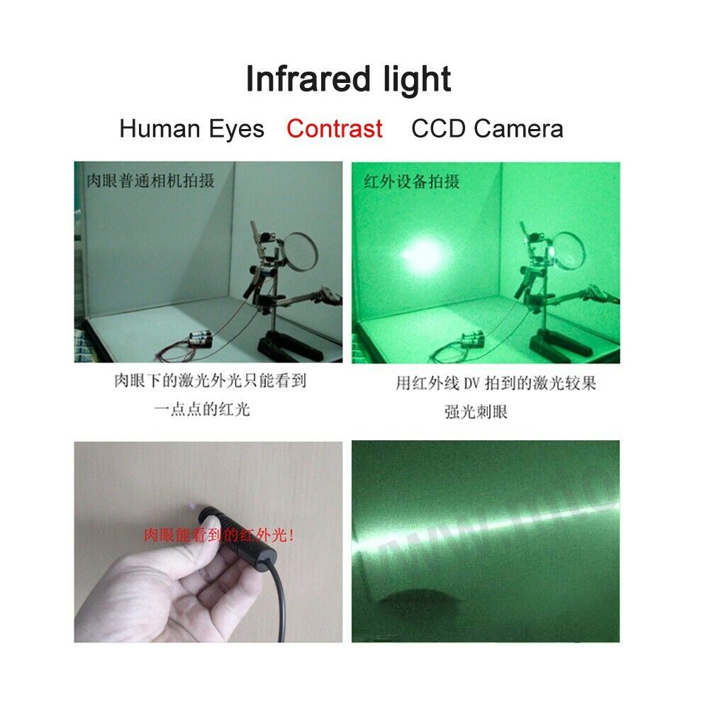 830nm 250mW IR Dot High Power Focusable Laser Diode Module Infrared 16x68mm with 5V Adapter - Image 4