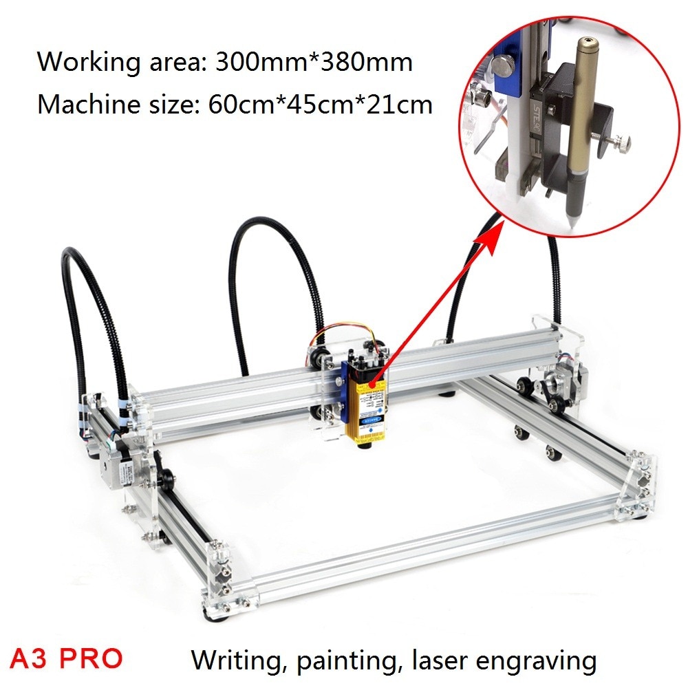 A3 Pro Mini Laser Cutting Machine 5500wm/3500wm/5500mw/7w/15w Laser DIY Laser Head Machine Engraver Wood Cutting PWM US Plug