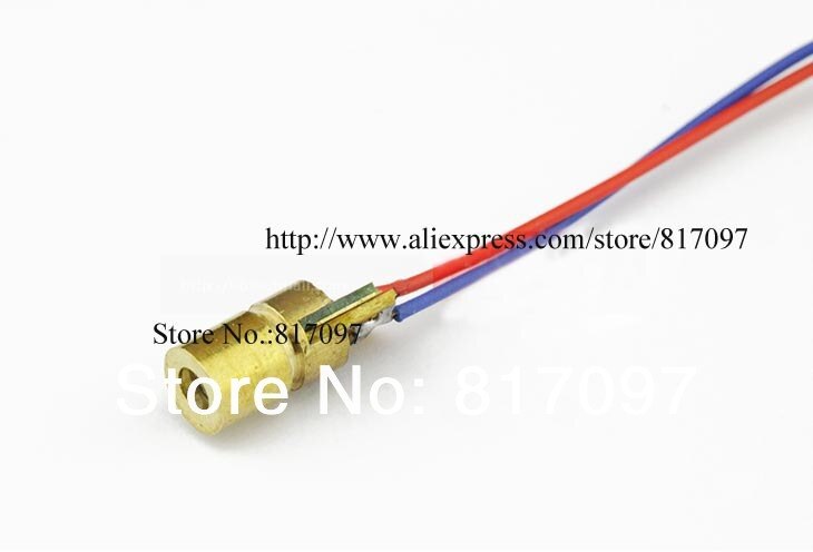 AOBO Lighting 10pcs/lot DIY laser diode DPSS 5mW red Laser module dimmable 650nm copper Diameter 6mm for laser toys laser level
