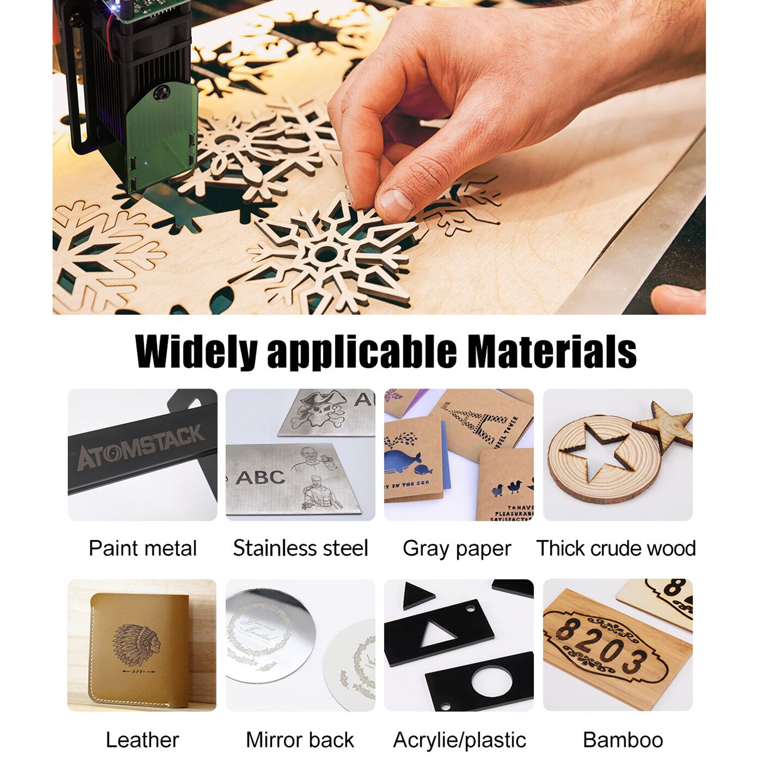 ATOMSTACK A5 20W Laser Engraver CNC Quick Assembly 410*400mm Carving Area Full-metal Structure Desktop DIY Engraving Machine - Image 5