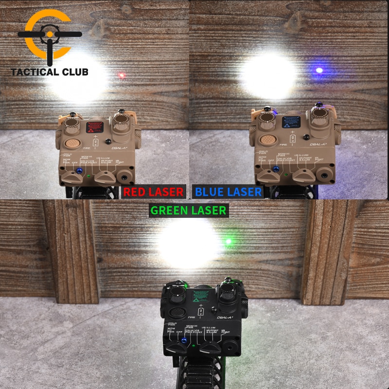 Airsoft Nylon DBAL-A2 Red Laser Sight Tactical Flashlight Set Weapon Lights Metal surefir lights PEQ Blue Green Laser 20mm Rail - Image 2