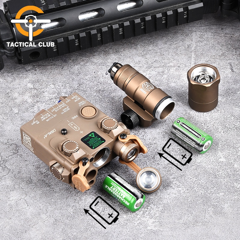 Airsoft Nylon DBAL-A2 Red Laser Sight Tactical Flashlight Set Weapon Lights Metal surefir lights PEQ Blue Green Laser 20mm Rail - Image 5