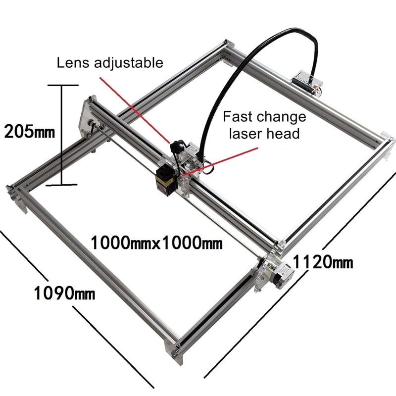 CNC 15W Laser Machine Big Area 100x100CM PMW TTL Control 5500MW Laser Carving Engraving Milling Marking Machine 10W Cutter - Image 2