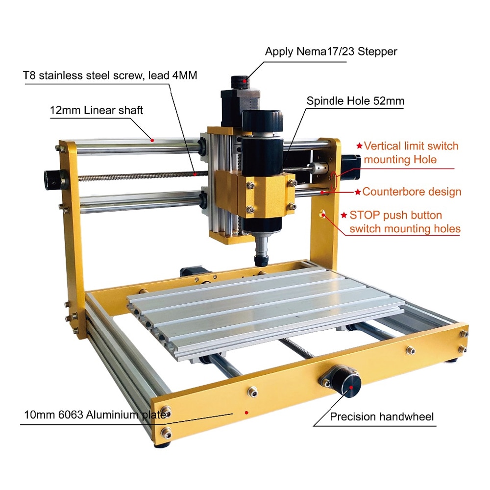 CNC 3018 Plus Laser Engraver New Upgrade Metal Frame 3 Axis DIY Desktop Laser Engraving Milling Machine 15W 30W CNC Wood Routers