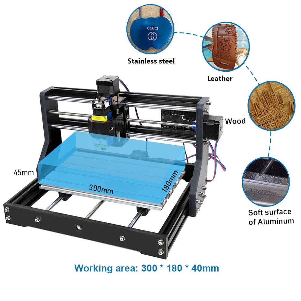 CNC 3018 Pro Max Laser Engraver Machine 0.5W-15W 3 Axis Milling DIY Wood Routers Laser Engraving Cutting With Offline Controller - Image 3