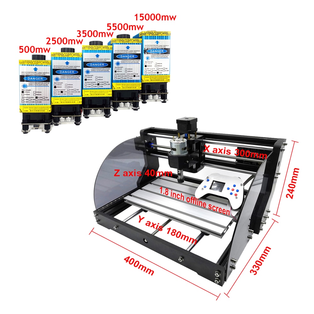 CNC 3018 Pro Max Laser Engraver Machine 0.5W-15W 3 Axis Milling DIY Wood Routers Laser Engraving Cutting With Offline Controller - Image 4