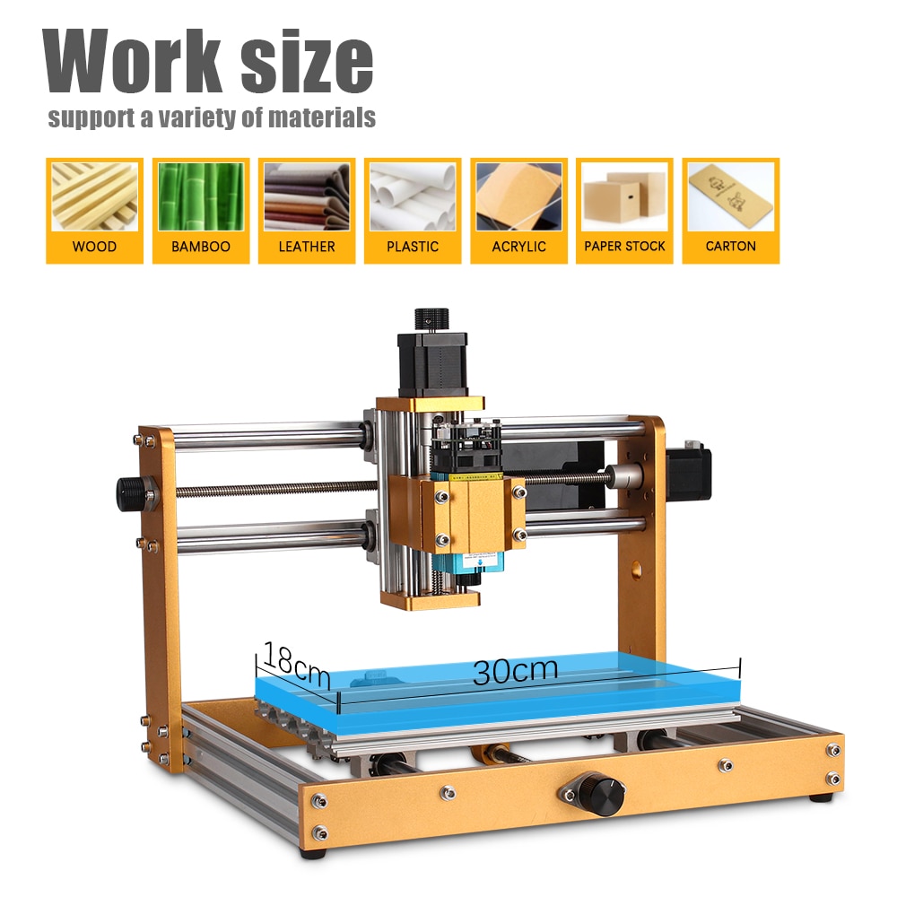 CNC Full Metal DIY Engraving Machine 3018 Pro Plus 500W Spindle Engraver Kit Wood Router, 3 Axis Cutting Carve 15w Laser Machine