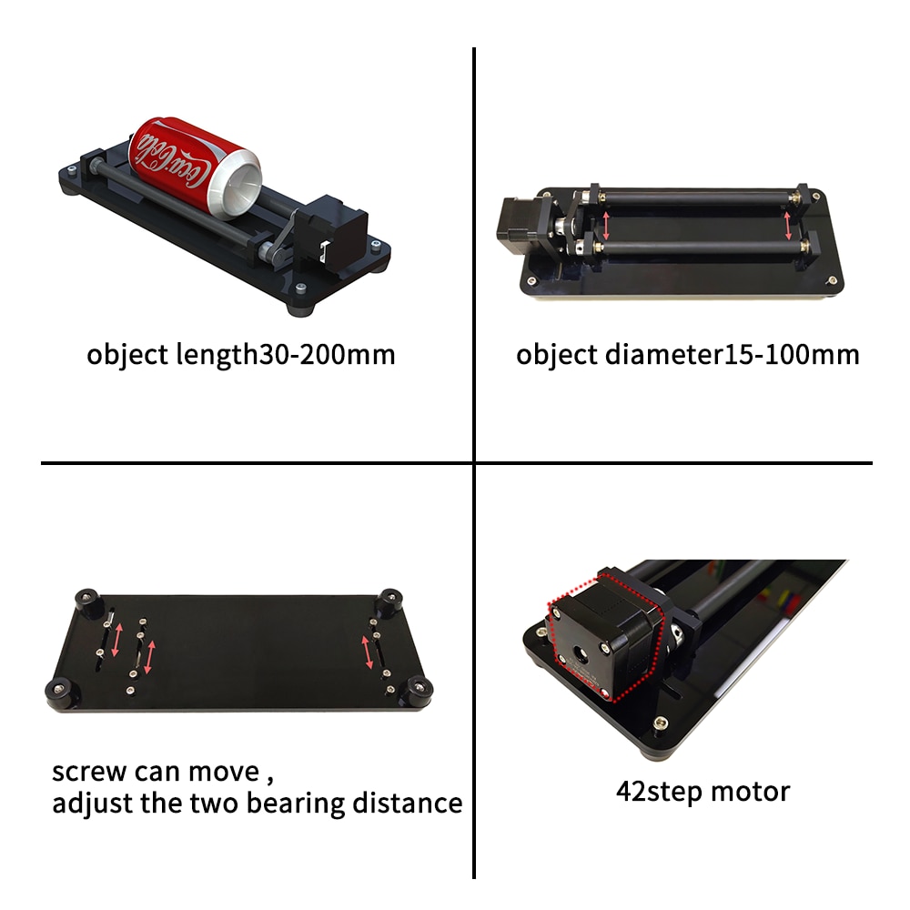 CNC Laser Engraver Kits Rotate Y Axis Module for Column Cylinder DIY Picture Marking Wood Carving Engraving Cutting Machine - Image 4
