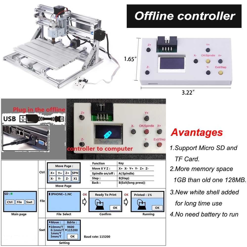 CNC Router 3018 GRBL Control Mini Laser Engraving Machine 1W 5.5W 10W 15W Laser Diodo Offline Controller - Image 4