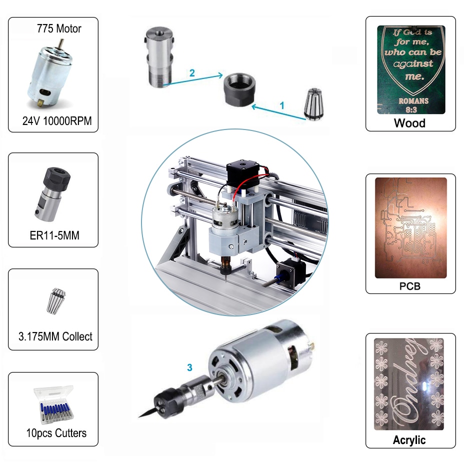 CNC Router 3018 GRBL Control Mini Laser Engraving Machine 1W 5.5W 10W 15W Laser Diodo Offline Controller - Image 5