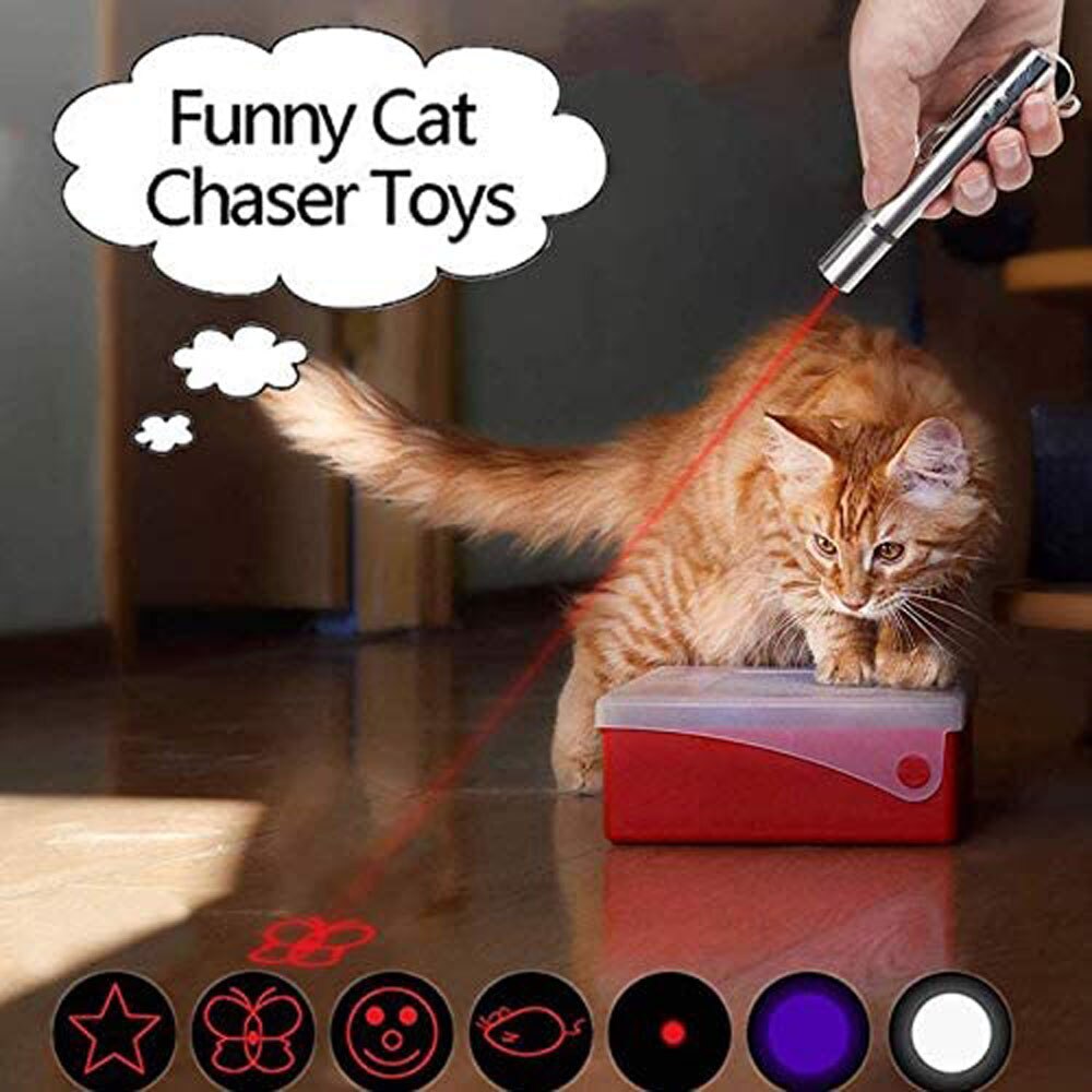 Cat Toys for Cat Chase Red Laser 3 In 1 Mini USB Rechargeable Flashlight Funny Cat Stick Pet Toy for Exercise Portable Pet - Image 5