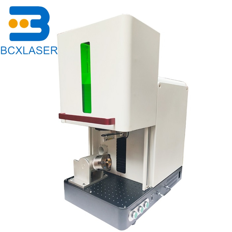 China BCXlaser Raycus/JPT Mopa Color Enclosed Fiber Laser Marker/Marking/Engraving Machine 20W 30W 50W with Cover