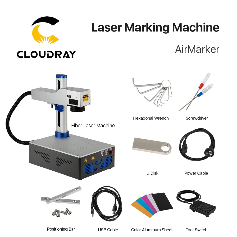 Cloudray 1064nm Laser Marking Machine Raycus 20W 30W Foldable Fiber Machine 50*50-200*200 Woring Area for DIY Marking Metal Gift - Image 4