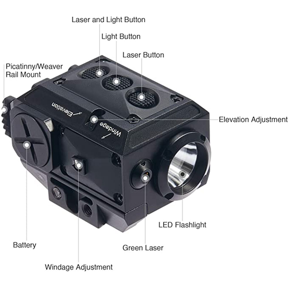 Compact Tactical LED lanterna tática pistola Aluminum Green Mira Laser for Railed Pistol Self Defense - Image 3
