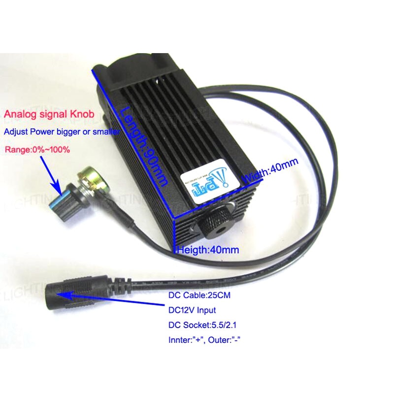 DIY CNC 5000mw/5w 450nm Focusable blue Laser Module diode laser cutting Engraving carving Machine Adjust Power Analog signal