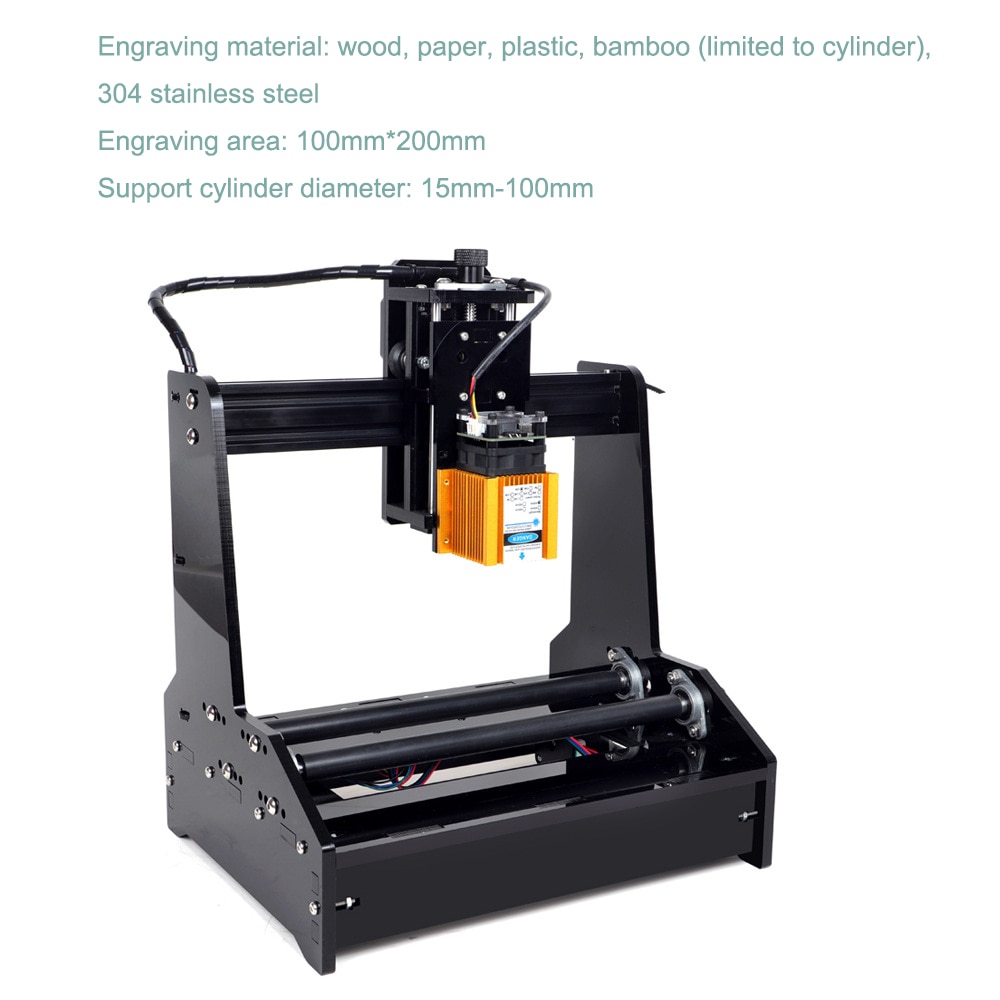 DIY Cylindrical CNC Laser Engraving Machine For Cylinder Bottle Can With 15W Module can work for Stainless Steel
