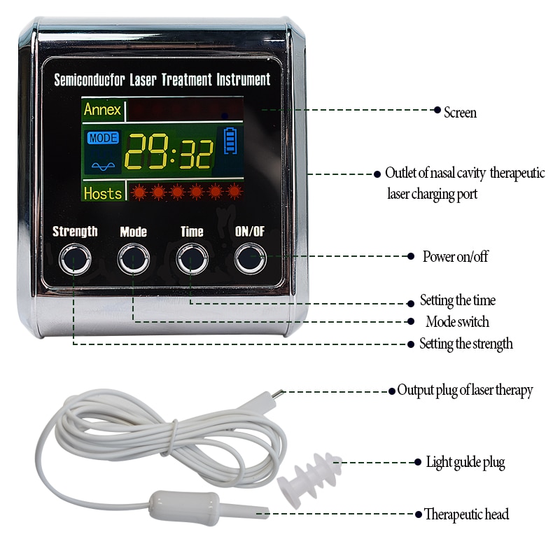 Diode 650nm Laser LLLT Physiotherapy Therapy Watch for Diabetes Cholesterol Hypertension Cerebral Thrombosis Rhinitis Treatment - Image 2