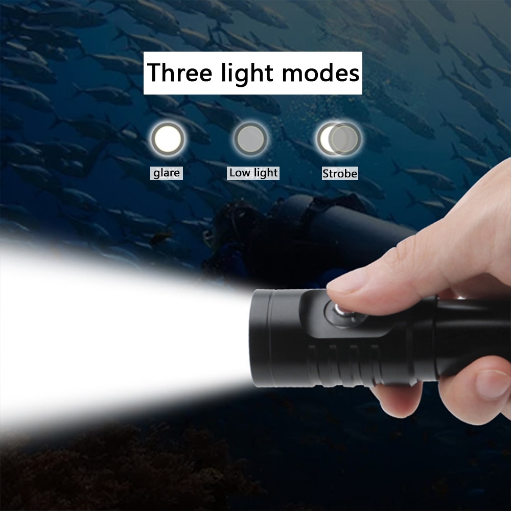 Diving professional flashlight glare L2 lamp beads diving depth 80M IPX8 waterproof level with charger battery