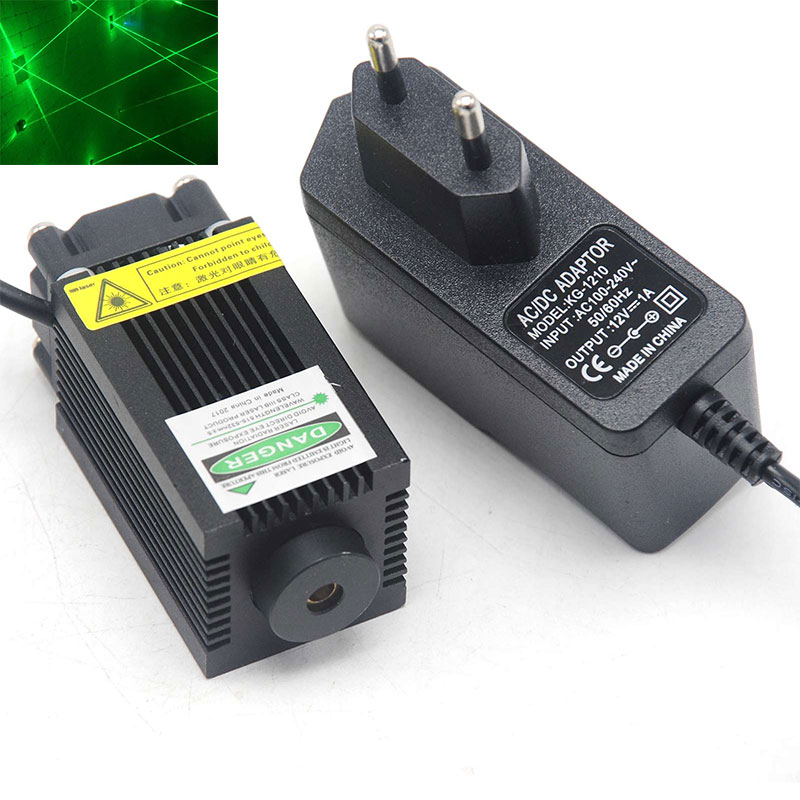 Dot Green Diode Laser Locator Module 532nm 100mw LED Lighting Room Escape Lights w 12V 1A Adapter & Holder