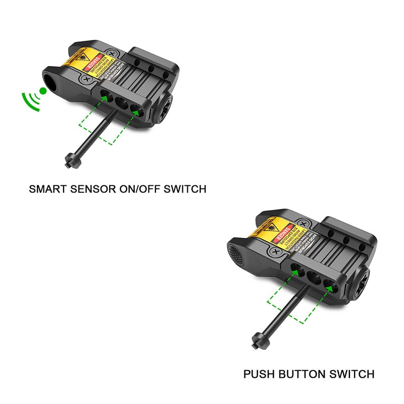 Drop shipping Smart Sensor Switch mira laser para pistola Rechargeable Self Defense Glock laser Green