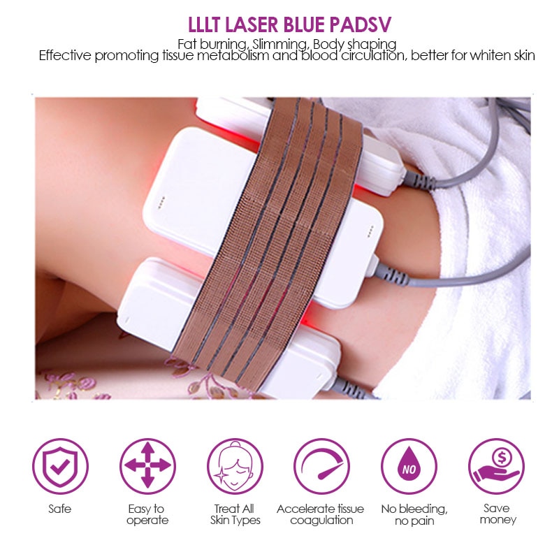 EU tax free new Lipolaser Fat Slimming Diode Lipo Laser Lipolysis Cellulite Weight Loss fast slim body shaping machine 6pads - Image 2
