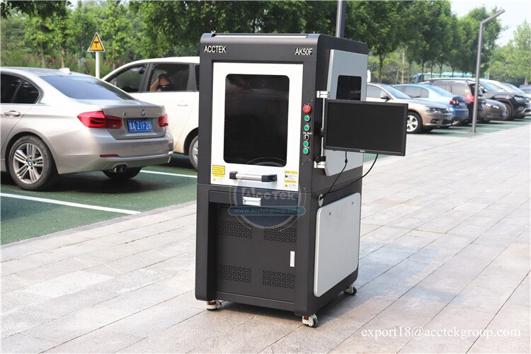 Enclosed Design Raycus 20W 30W 50w Fiber Laser Marking Machine For Steel Aluminum Silver - Image 2