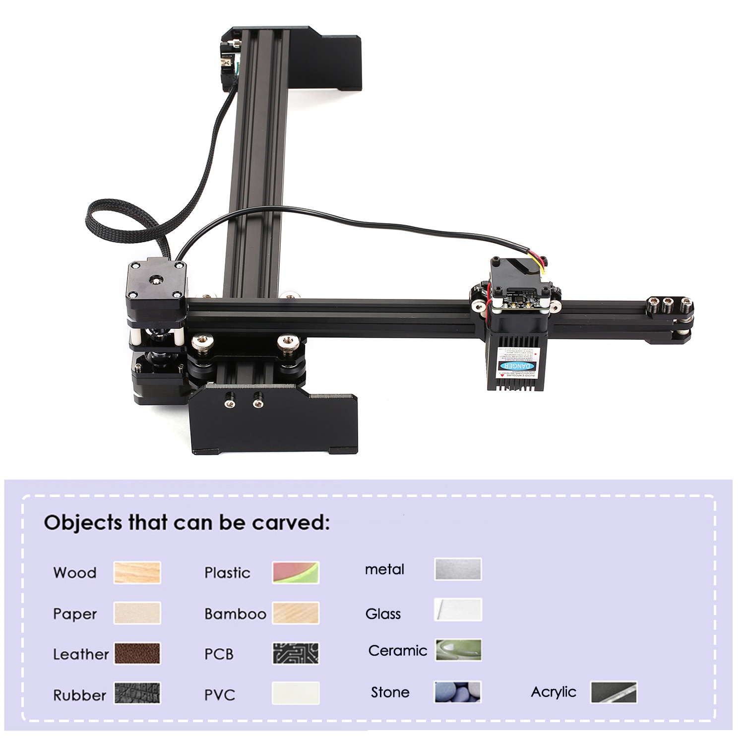 Engraving Machine 20W Laser High Speed Mini Desktop Laser Engraver Printer Portable Art Craft DIY Laser Engraving Cutter - Image 4