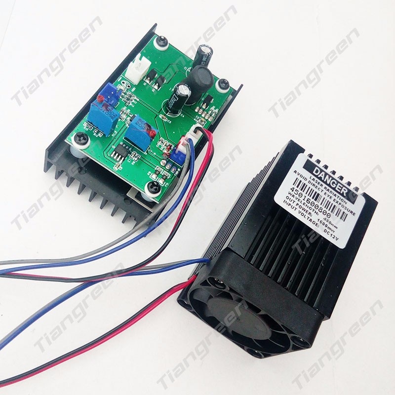 Focusable 1.6W laser module 450nm Blue diode 12V with TTL Driver 63*40*40mm