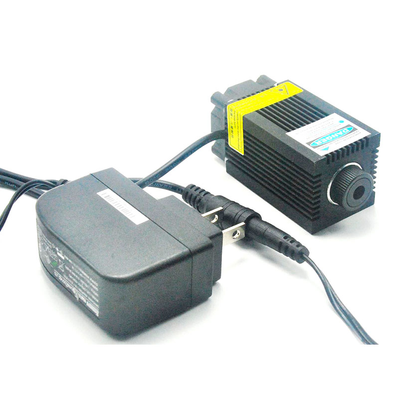 Focusable 405nm 300mw Purple - Violet Blue Dot Laser Diode Module 33mm*50mm w Cooling Fan & 12V Adapter