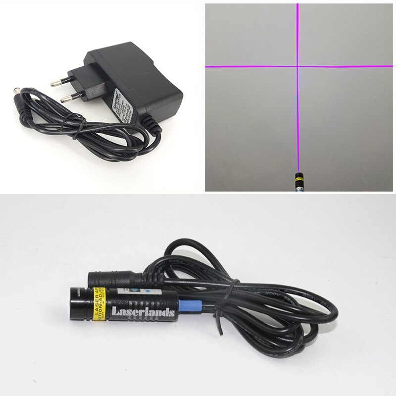 Focusable 405nm 50mw Violet Cross Hair Diode Laser Module with Adapter