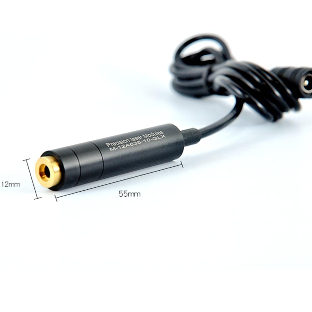 Focusable 635nm 5wm-10mw Orange-Red 12x55mm Laser Diode Module with AC Adapter & Heatsink - Image 2