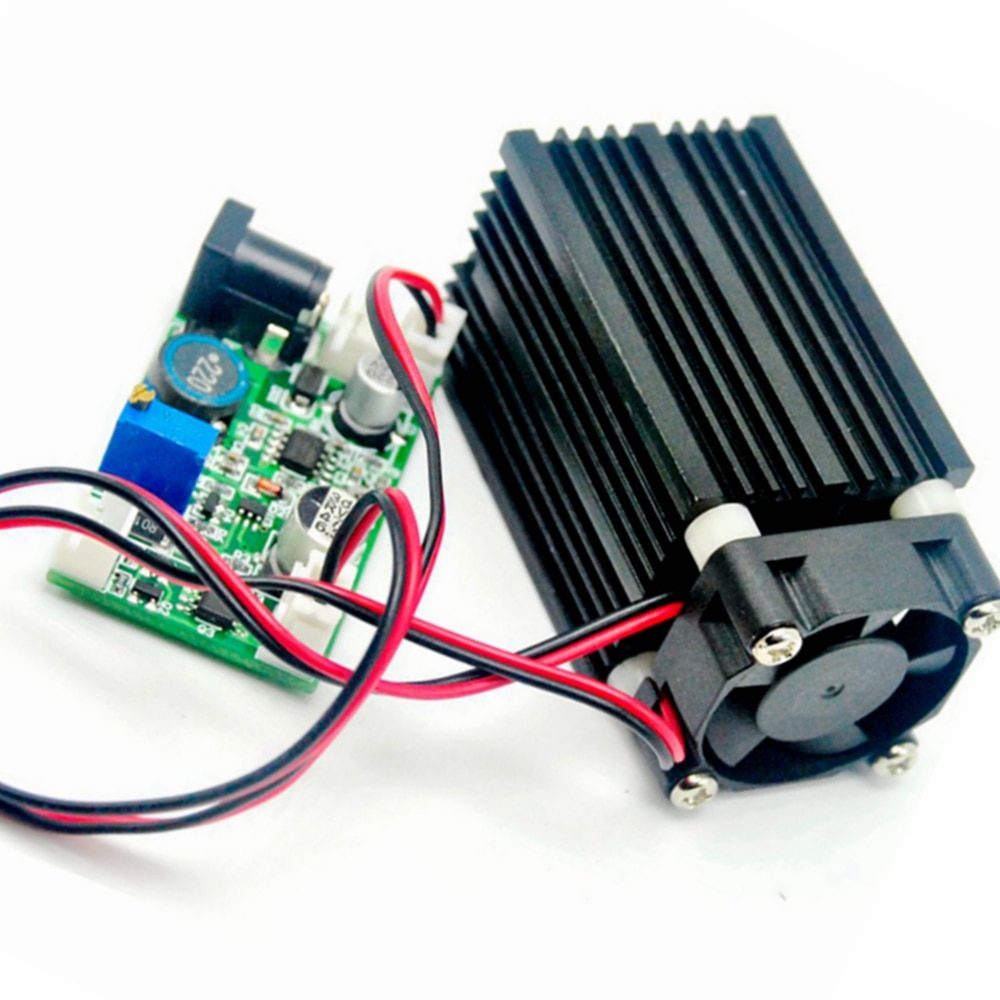 Focusable Blue Dot Laser Diode Module 445nm 450nm 2W 2000mw 33x50mm with Driver and Cooling Fan TTL and AC Adapter - Image 5