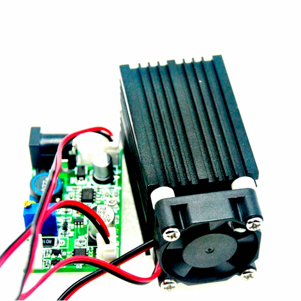 Focusable Blue Dot Laser Diode Module 445nm 450nm 2W 2000mw 33x50mm with Driver and Cooling Fan TTL and AC Adapter