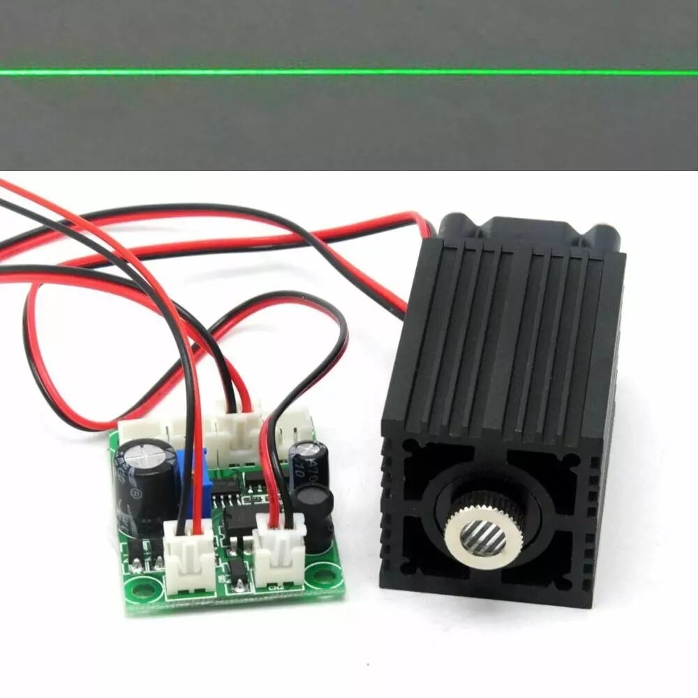 Focusable Powerful 532nm 100mw Green Laser Diode Module Dot/Line Positioning 12V Driver TTL