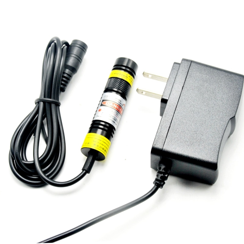 Focusable Red Laser Diode Module 648nm 650nm 100mW 16x68mm Line Shape w/ 5V Adapter