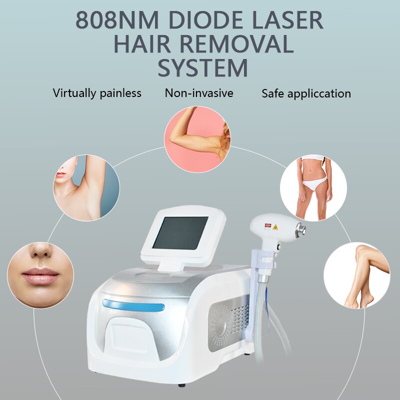 Free Shipping High energy 808nm Diode laser machine for hair removal & skin rejuvenation/ Painless 808nm hair removal machine - Image 2