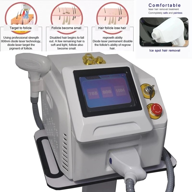 Free Shipping High energy 808nm Diode laser machine for hair removal & skin rejuvenation/ Painless 808nm hair removal machine - Image 3