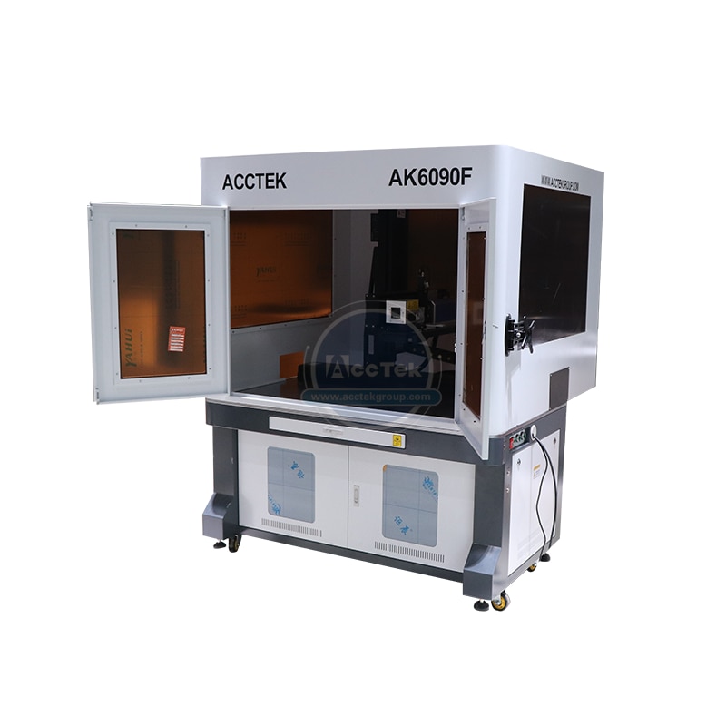 Fully Enclosed Big Size 20W 30W 50W 100W Fiber Laser Marking Machine 600*900mm For Steel Metal Aluminum Plastic