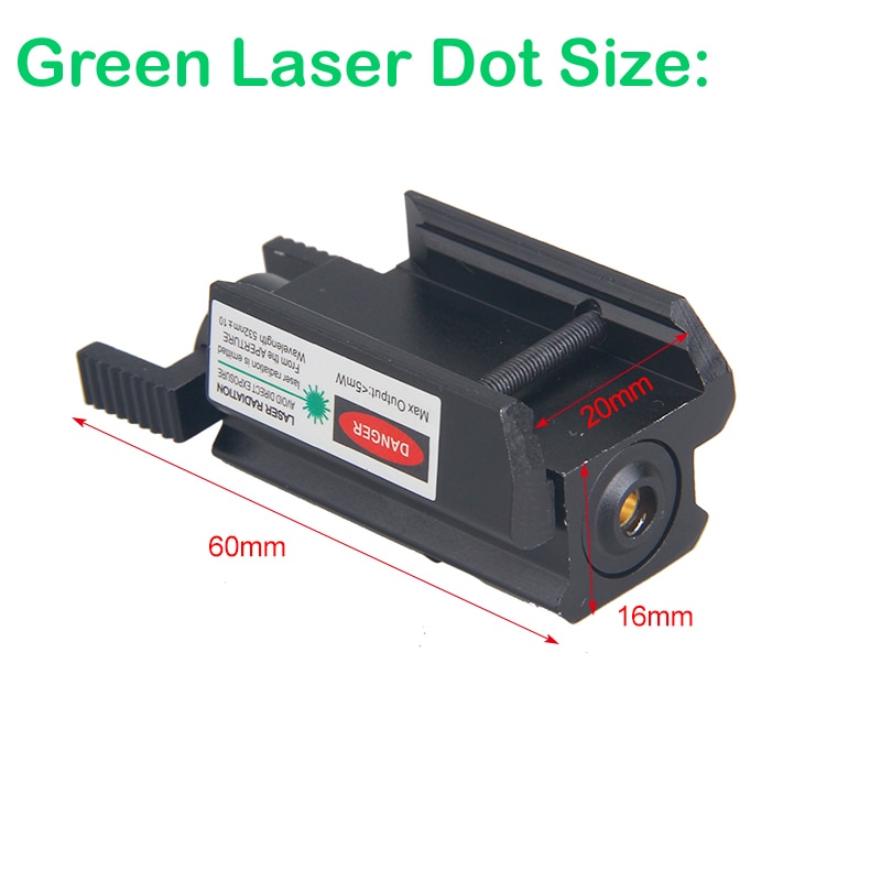 Green/Red Hunting Laser Sight Scope For 20mm Picatinny Weaver Gun Rail For Pistol Glock Headgun Low Orbit Dot Scope With Battery - Image 5