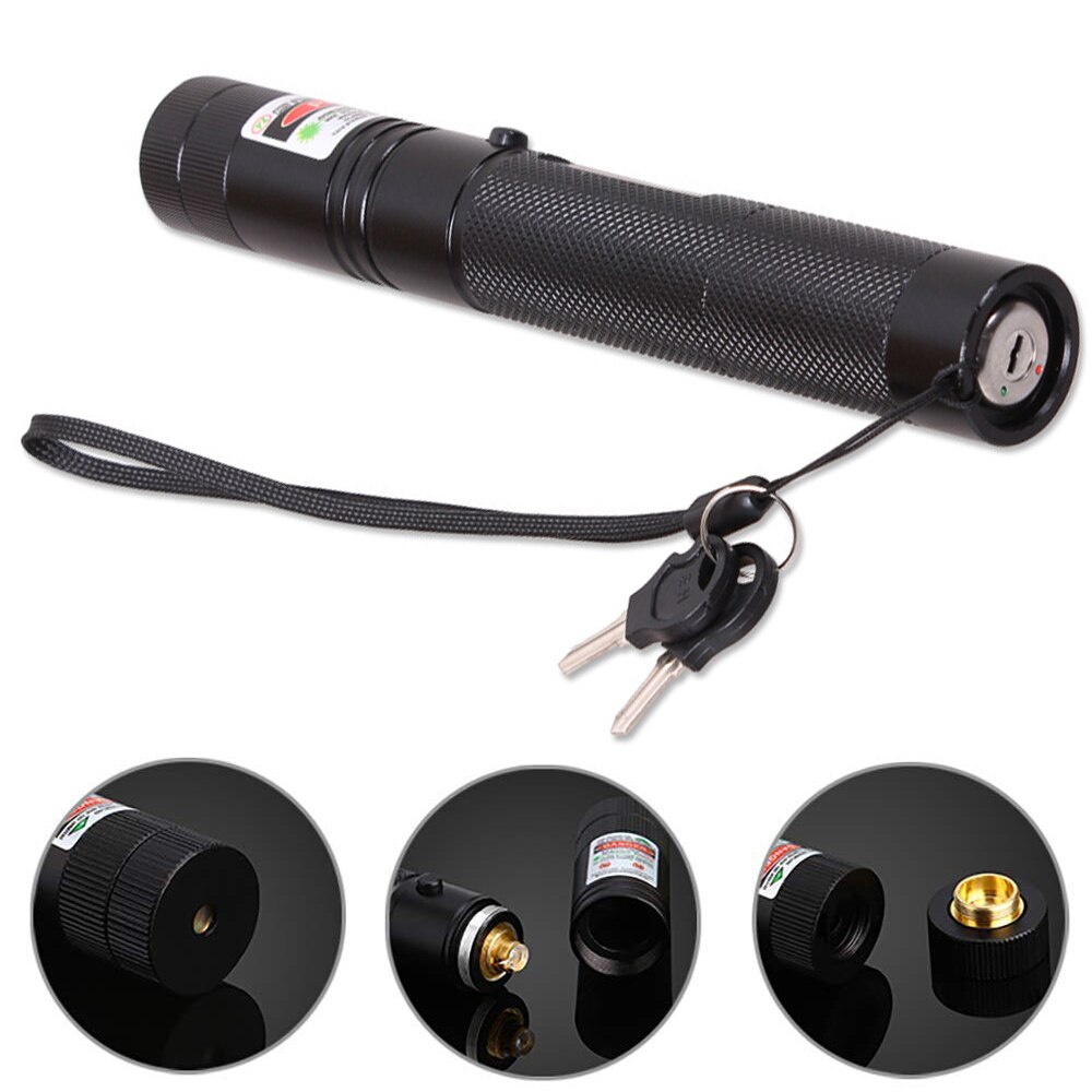 Green laser sight 5mw high-power laser equipment 303 super far radiation adjustable focus laser head with 18650 battery/charger - Image 4