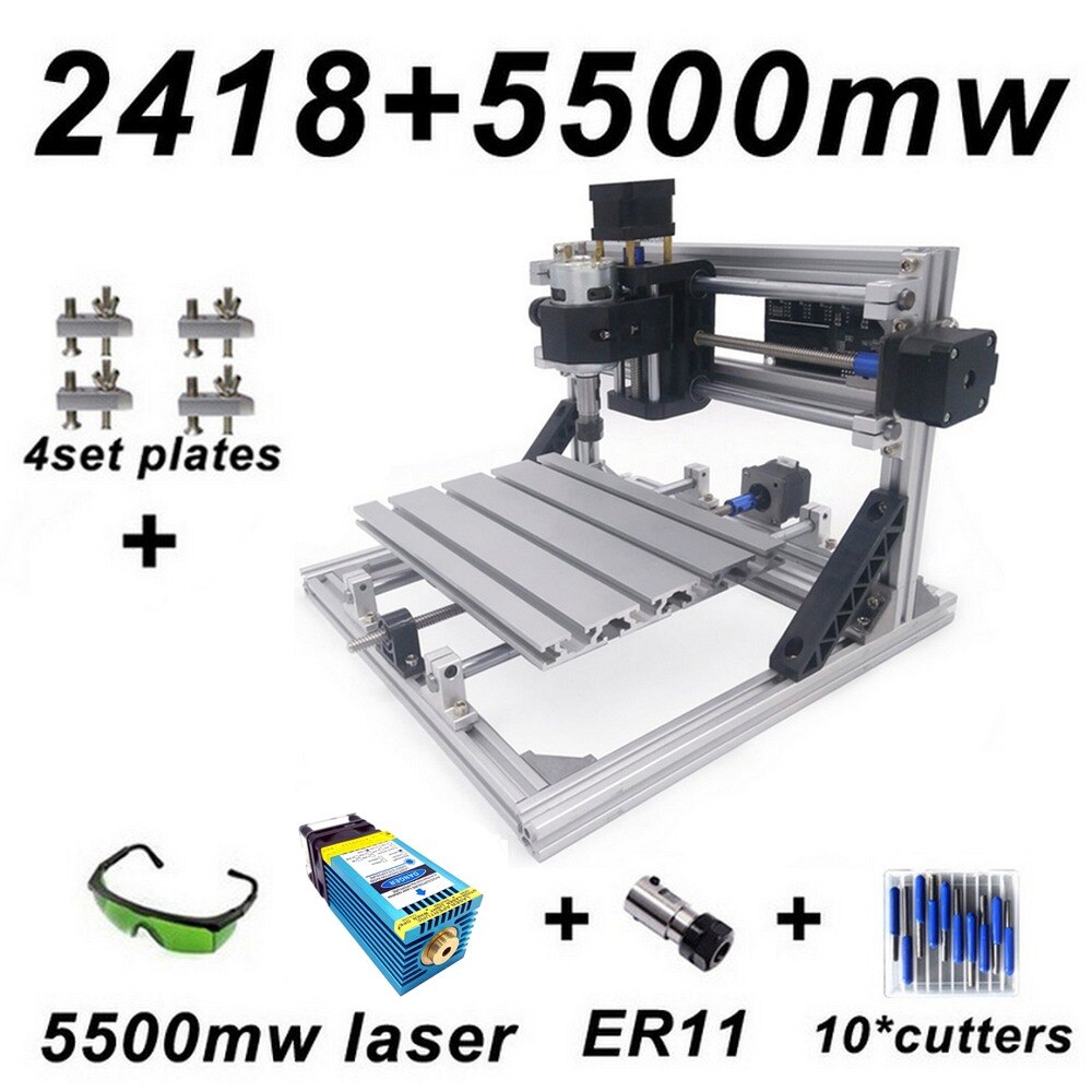Hard Core CNC 2418 15W Blue Laser Engraving Machine 500mw 2500mw 5500mw 15000mw Head Wood Router Carving Machine Acrylic PCB PVC - Image 4