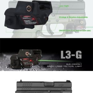 Taurus G2C 9mm TS9 Glock Mini Green mira laser para pistola defensa personal arma tactical laser sight