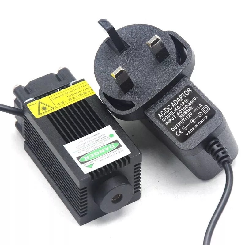 High Power 100mW 532nm Green Laser Diode Module Dot Lights w/ 12V Adapter 33x55mm - Image 3