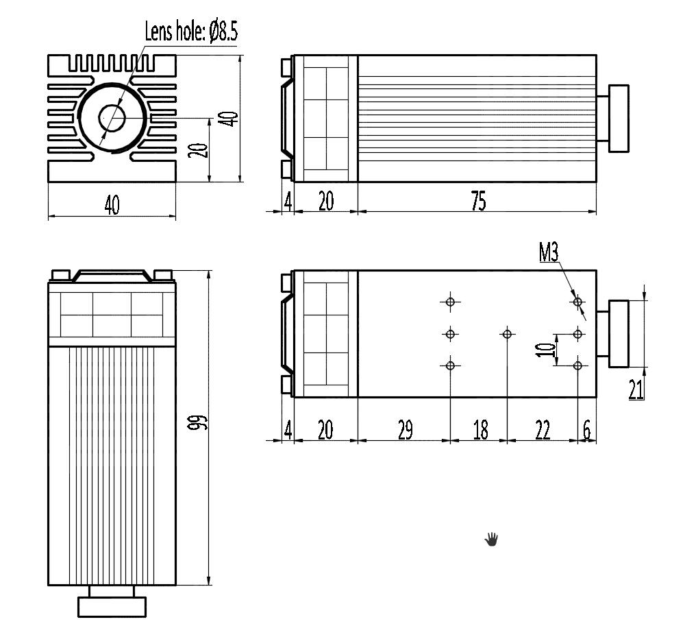 High Power 10W Laser Diode Module Blue Engraver Head 450nm 10000mw TTL Cutting Engraving Machine CNC Cutter - Image 5