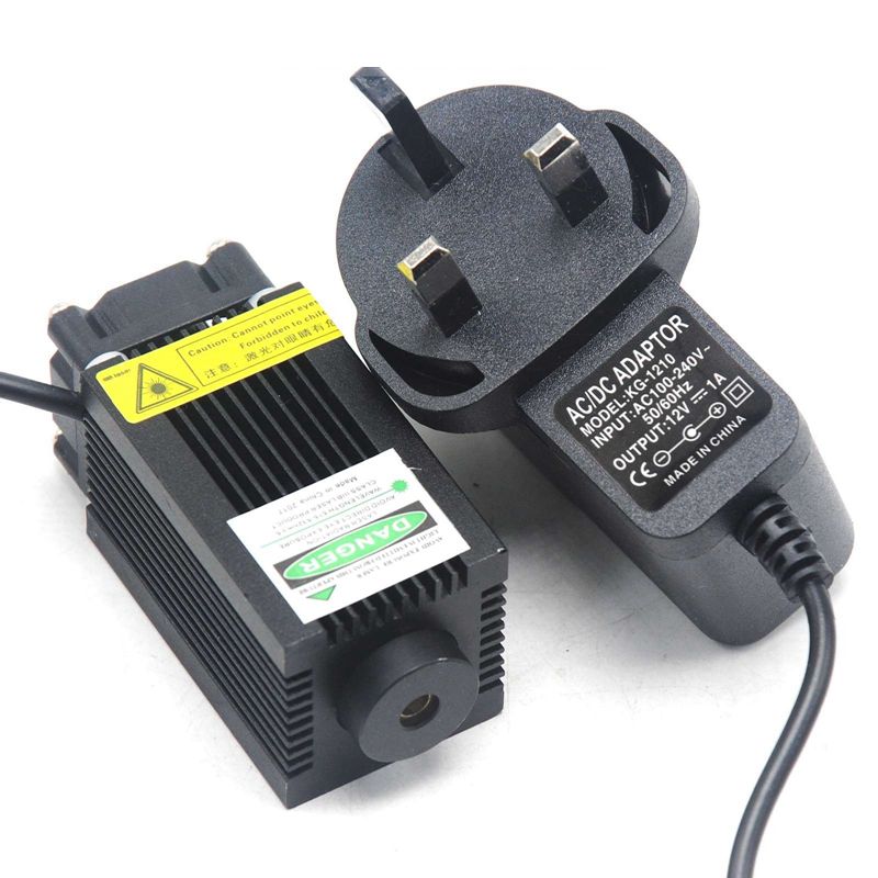 High Power Powerful 100mW 532nm Green Laser Diode Module Dot Lights LED Light w/ 12V Adapter 33x55mm - Image 3